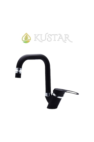 Kustar Lexus Siyah Mix Kuğu Aç Kapa Oynar Başlık 360 Ayarlanabilir Banyo Lavabo Bataryası