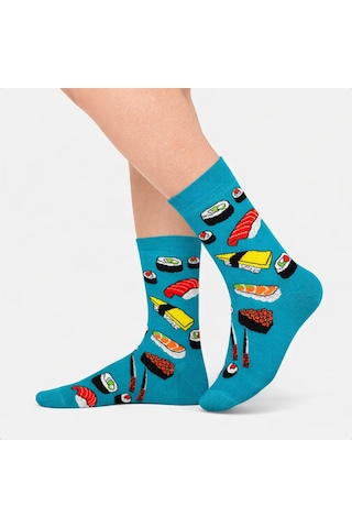 Carnaval Socks Rolls Ve Sushi Desenli Renkli Spor Çorap Çok Renkli