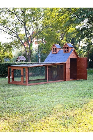 Mandu Bahçeli Ultra Lüks Ahşap Köpek Kulübesi Evi