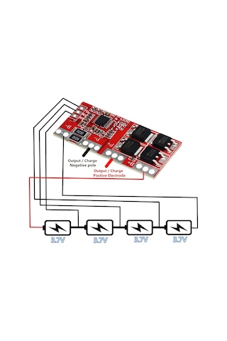 Robizstore-4S 30A Bms Lityum Li-İon Batarya Koruma Kartı - 18650 Lipo