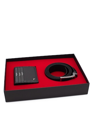 Pierre Cardin Deri Cüzdan & Kemer İkili Set Pc100f-0205f6d Siyah