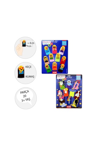 2 Set - 20 Parça Tox Emojiler ve Uçan Hayvanlar Parmak Kukla T106