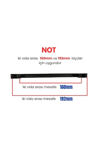 50 Adet Kare Mat Siyah Metal Mobilya Kulpu 160mm - 192mm Mat Siyah