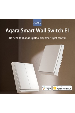 Geeroyoo Aqara E1 Zigbee 3.0 Akıllı Duvar Anahtarı - Tek Ateş Tek Tuş, Uzak Kumanda, Ev Otomasyonu, Kolay Kurulum