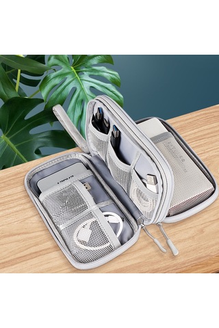 Yaozixa Mavi Küçük Dijital Çantası - Powerbank, Data Kablosu, Hard Disk Depolama - 19x11x6 Cm - Ev Ve Dorma İçin Pratik Taşıma Diğer