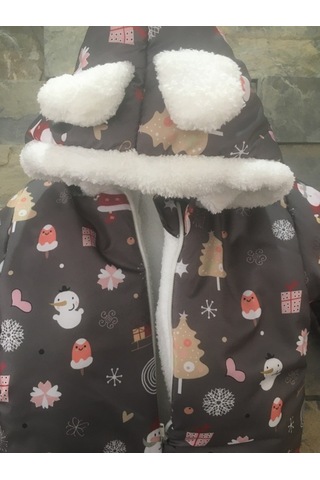 Baby & Baby Unisex Sevimli Noel Baba Ve Arkadaşları Temalı Pamuklu Kozmonot Bebek Tulum Çok Renkli