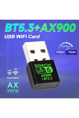 Conventions1 Usb Wifi 6 Bluetooth 5.3 Adaptörü 2'si 1 Arada