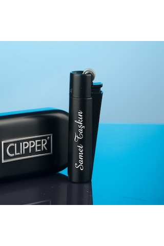İsme Özel Siyah Clipper Metal Çakmak