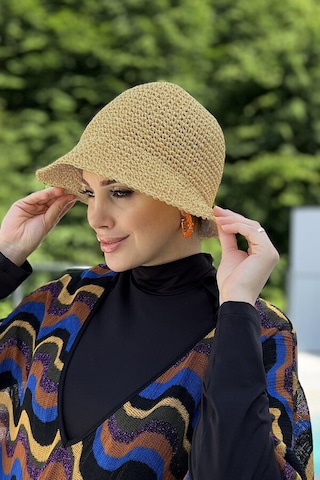 El Örgü Hasır Şapka Rş-83 Camel Camel