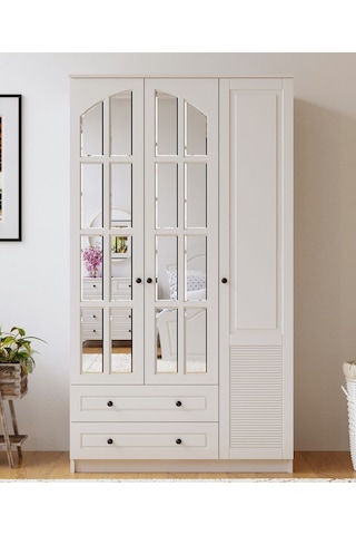 Rabi Mobilya İzel Country 3 Kapaklı 2 Çekmeceli Gardırop