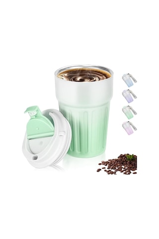 Coverzone Kahve Termosu Paslanmaz Çelik Su Matarası Spor Matarası, Kapaklı 400 Ml, Sızdırmaz Çocuk Ş Sku: Smg8690010230522 Açık