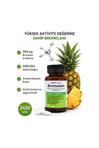 Takecare Bromelain Takviye Edici Gıda 30 Tablet