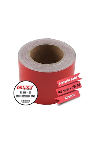 Carub Fosforlu Bant Kırmızı 9,2 Cm X 25 Mt