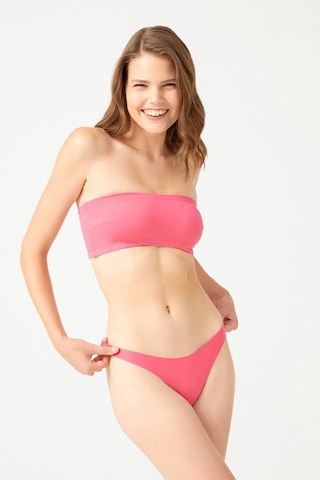 Straplez Crop Top Büstiyer Pembe Pembe