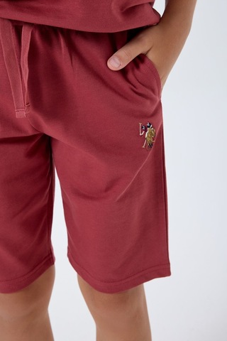 U.S. Polo Assn. Erkek Çocuk Bordo Bermuda Takım Bordo