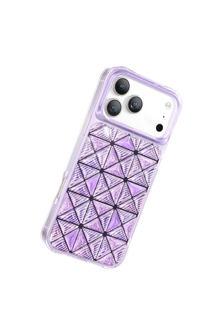 İphone 17 Pro Uyumlu Kılıf 3d Buz Blok Desenli Zore Paris Kairo Tpu Kapak Mor