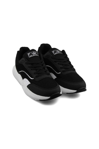 Tarzbu Mega Ortapedik Siyah Renk Fileli Bağcıklı Günlük Ayakkabı Sneaker Siyah
