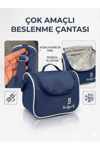 Goldline Avm Backpack Folyolu Isı Yalıtımlı Lüx Günlük İlkokul Ortaokul Okul Gezi Beslenme Çantası Lacivert