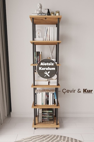 Çevir Kur 45 Cm Atlantik Çam Kitaplık Atlantik Çam