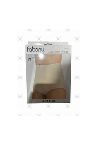 Fabony Lazer Kesim Yüksek Bel Slip Külot Korse Bej