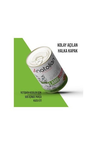 Anatolian Premium Kuzulu Parça Etli Yetişkin Kedi Konservesi 400 gr x 12 Adet