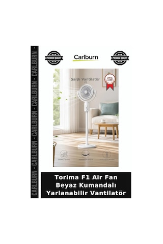 Premium Torima F1 Air Fan Beyaz Kumandalı Yarlanabilir Vantilatör Alternatif Seyahat Masa