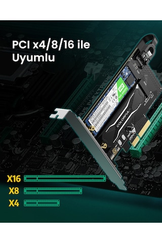 Ugreen Pcıe 3.0 M.2 Nvme Ve Ngff Okuyucu Adaptör Kartı, 70504