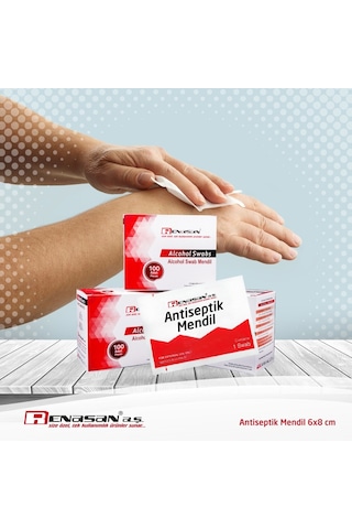 Alkollü Dezenfektan Swab Mendil 125Kutu 24'Lü 18X13Cm