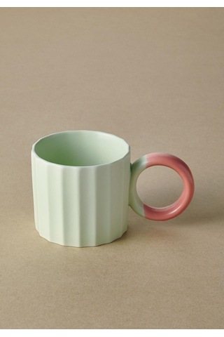 The Mia Runden Porselen Kupa Yeşil 250 Ml
