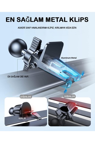 F15 Padatech Araç Havalandırma Telefon Tutucu Tüm Akıllı Telefonlarla Uyumlu 40x80x140