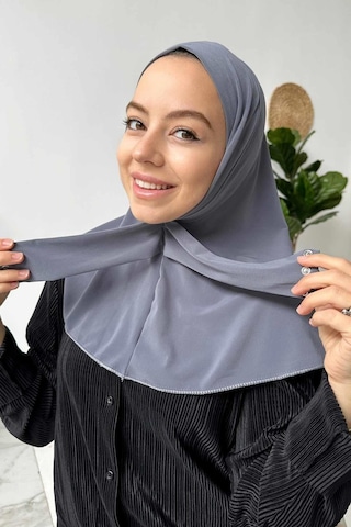 Kahijab Çıtçıtlı Bone - Gri - Standart Gri
