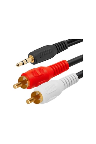 3.5 Mm Stereo Erkek To 2x Rca Erkek Audio Ses Kablosu 1.5m