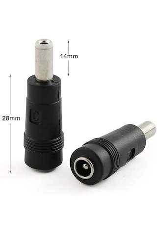 5 Adet Dc Power Jack Adaptör Çevirici 5.5x2.1 Mm Dişi - 5.5x2.5 Mm Erkek Dönüştürücü C Tipi