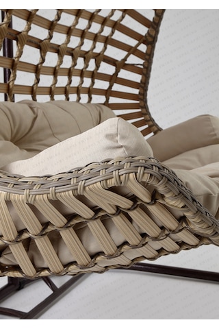 Gardenya Bahçe Capri Swing Cunda Rattan Bahçe Ve Balkon Salıncağı Açık Kahverengi
