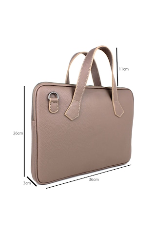 Kadın Vizon Evrak Çantası 13,6 İnç Laptop Çantası Vizon