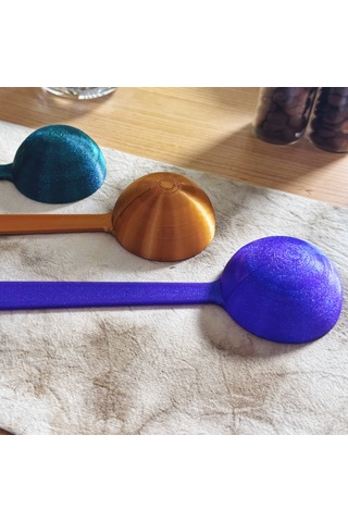 Plastik Kahve Kaşığı 10g Ölçekli 3 Adet Çok Renkli