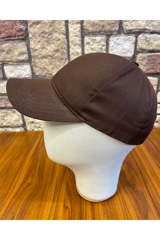Hamze Düz Basic Pamuklu Unisex Cap Şapka Kahverengi