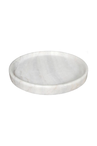 Lux & Marble Bollos, Beyaz Mermer Yuvarlak Sunumluk