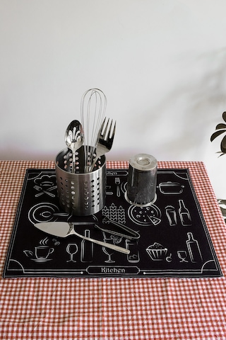 Baskılı Bulaşık Kurutma Matı 46x36 Cm Kurulama Bezi Örtüsü Mf-060
