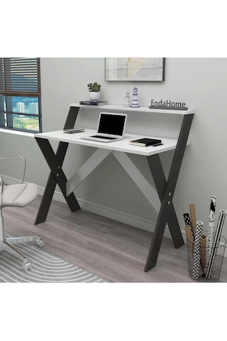 Reyo Home Enda Xayaklı Ders Çalışma Masası 50x90cm Antrasit-beyaz Antrasit - Beyaz