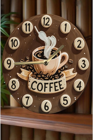 Sessiz Yuvarlak Ahşap Duvar Saati, Kuvars Hareketli 3d Görünümlü 2d Saat Sdw123 Renkli