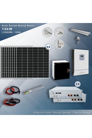 Matech 12 KW Solar Paket Sistem 12000W/gün