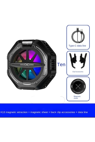 K13 Magsafe Destekli Güçlü Telefon Soğutucu Radyatör Kablolu Rgb