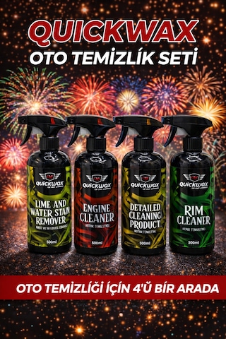 Oto Temizlik Seti Detay Temizleyici+motor Temizleyici+jant Temizleyici+kireç Ve Su Lekesi Giderici