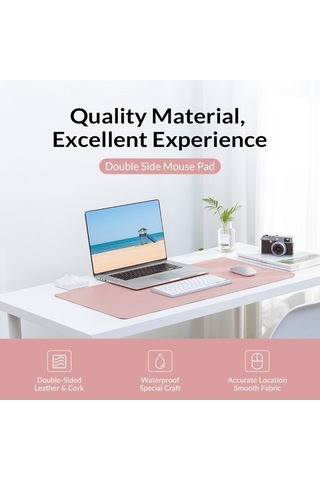 Ebitda Orıco 200x300mm Çift Taraflı Mouse Pad, Mantar + Pembe Pu, Sürtünme Gücüyle Daha Hızlı Kullanım