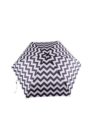 Biggdesign Moods Up Siyah Beyaz Zikzaklı Manuel Mini Şemsiye - Rüzgara Dayanıklı, Hafif, Renkli Tasarım Çok Renkli