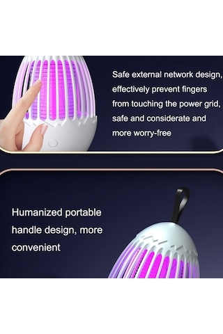 Moly L01 Elektrik Şoklu Sivrisinek Öldürücü Usb Gece Lambası Gri