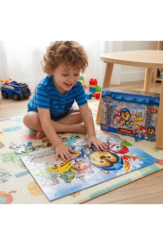 100 Parça Paw Patrol Rescue Knights Temalı Puzzle Eğlenceli Ve Eğitici Çocuk Yapboz 01