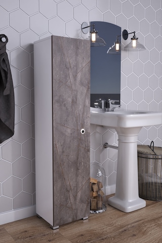 Saltık Çok Amaçlı Banyo Mutfak Antre Balkon Erzak Dolabı Kiler Gri