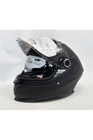 Mt Braker Sv Pure A1Şefaf Vizörlü İç Güneş Vizörlü Kask Mat Siyah